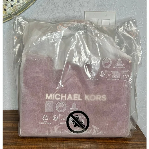 Michael Kors Mirella Medium Cherry Tote with Logo Accent & Gold Hardware - Picture 13 of 13